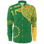 Cook Islands Long Sleeve Shirt Tribal Flag With Coat Of Arms