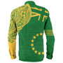 Cook Islands Long Sleeve Shirt Tribal Flag With Coat Of Arms
