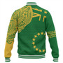 Cook Islands Baseball Jacket Tribal Flag With Coat Of Arms