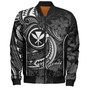 Hawaii Custom Personalised Bomber Jacket Polynesian Patterns Tropical Flowers Curve Style