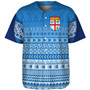 Fiji Custom Personalised Baseball Shirt Tapa Fijian Seamless Pattern