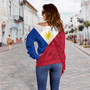 Philippines Filipinos Off Shoulder Sweatshirt Flag Style