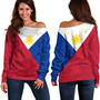 Philippines Filipinos Off Shoulder Sweatshirt Flag Style