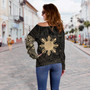 Philippines Filipinos Polynesian Tattoo Style Off Shoulder Sweatshirt