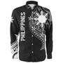 Philippines Filipinos Custom Personalised Long Sleeve Shirt Tatau White Pattern