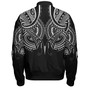 Hawaii Custom Personalised Bomber Jacket Black Polynesian Tribal Tatau Design