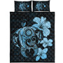Hawaii Quilt Bed Set Hibiscus Plumeria Mix Polynesian Turtle