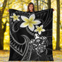 Hawaii Premium Blanket Hawaiian Turtle Honu Plumeria Tribal Tattoo