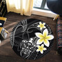 Hawaii Round Rug Hawaiian Turtle Honu Plumeria Tribal Tattoo