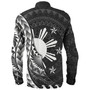 Philippines Filipinos Custom Personalised Long Sleeve Shirt Filipinos Sun Tribal Patterns Style