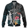 Hawaii Baseball Jacket King Kamehameha With Hawaiian Girls Tropical Flowers