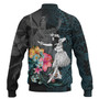 Hawaii Baseball Jacket King Kamehameha With Hawaiian Girls Tropical Flowers