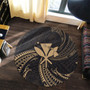 Hawaii Round Rug Kanaka Map Tribal Wave