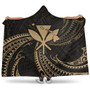 Hawaii Hooded Blanket Kanaka Map Tribal Wave