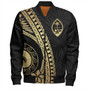 Guam Bomber Jacket Tribal Pattern Golden