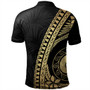 Guam Polo Shirt Tribal Pattern Golden