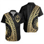 Guam Short Sleeve Shirt Tribal Pattern Golden