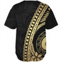 Guam Baseball Shirt Tribal Pattern Golden