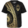 Guam Baseball Shirt Tribal Pattern Golden