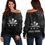 Philippines Filipinos Custom Personalised Off Shoulder Sweatshirt Black Sun And Stars Tribal Tatau Design