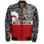 New Zealand Bomber Jacket Aotearoa Maori Haka Face