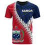 Samoa T-Shirt - Samoa Coat Of Arms With Polynesian Tattoo Flag Style 1