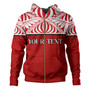 Tonga Custom Personalised Hoodie Coat Of Arms Ngatu Patterns Design