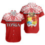 Tonga Custom Personalised Short Sleeve Shirt Coat Of Arms Ngatu Patterns Design