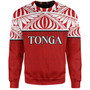 Tonga Custom Personalised Sweatshirt Coat Of Arms Ngatu Patterns Design