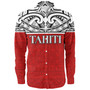 Tahiti Custom Personalised Long Sleeve Shirt Coat Of Arms Polynesia Patterns Style