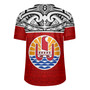 Tahiti Custom Personalised Rugby Jersey Coat Of Arms Polynesia Patterns Style