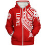 Tahiti Custom Personalised Sherpa Hoodie Tatau White Patterns With Coat Of Arms