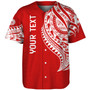 Tahiti Custom Personalised Baseball Shirt Tatau White Patterns With Coat Of Arms