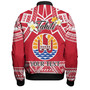 Tahiti Custom Personalised Bomber Jacket Tahitian Plumeria Flowers Mix Tribal Patterns