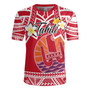 Tahiti Custom Personalised Rugby Jersey Tahitian Plumeria Flowers Mix Tribal Patterns