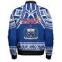 Samoa Custom Personalised Bomber Jacket Polynesian Plumeria Flowers Mix Tribal Patterns