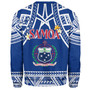 Samoa Custom Personalised Sweatshirt Polynesian Plumeria Flowers Mix Tribal Patterns