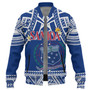 Samoa Custom Personalised Baseball Jacket Polynesian Plumeria Flowers Mix Tribal Patterns