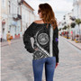 American Samoa Off Shoulder Sweatshirt Samoa Tribal Polynesian Coat Of Arms