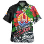 Tahiti Custom Personalised Hawaiian Shirt Hibiscus And Plumeria With Palm Branches Vintage Style