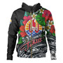 Tahiti Custom Personalised Hoodie Hibiscus And Plumeria With Palm Branches Vintage Style