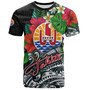 Tahiti Custom Personalised T-Shirt Hibiscus And Plumeria With Palm Branches Vintage Style