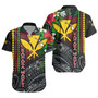 Hawaii Custom Personalised Short Sleeve Shirt Hibiscus And Plumeria With Palm Branches Vintage Style