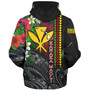 Hawaii Custom Personalised Sherpa Hoodie Hibiscus And Plumeria With Palm Branches Vintage Style
