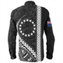 Cook Islands Long Sleeve Shirt Tribal Polynesian Coat Of Arms