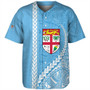 Fiji Baseball Shirt Tribal Melanesian Flag And Coat Of Arms