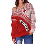 Tonga Custom Personalised Off Shoulder Sweatshirt Tongan Ngatu Pattern Curve Style