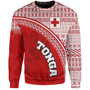 Tonga Custom Personalised Sweatshirt Tongan Ngatu Pattern Curve Style