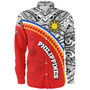 Philippines Filipinos Custom Personalised Long Sleeve Shirt Tribal Patterns Curve Style