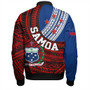 Samoa Bomber Jacket Custom Tribal Polynesian Flag Print